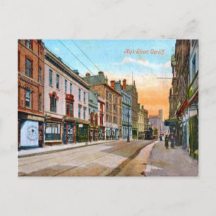 Kopiavintage bild, Cardiff, kickgata Vykort