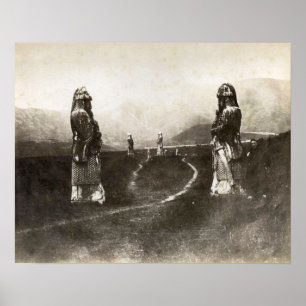 Kopiavintage bild, kinesiska stenkrigare 1880 poster
