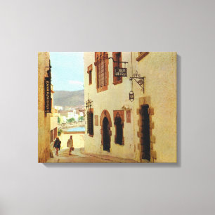 Kopiavintage Spanien, Sitges gammal stad Canvastryck