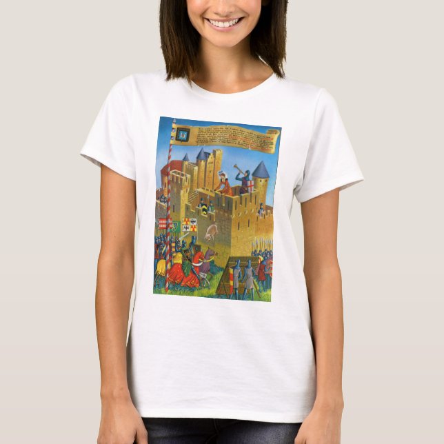 Kopiavintagefrankriken medeltida Carcassonne Tee (Framsida)