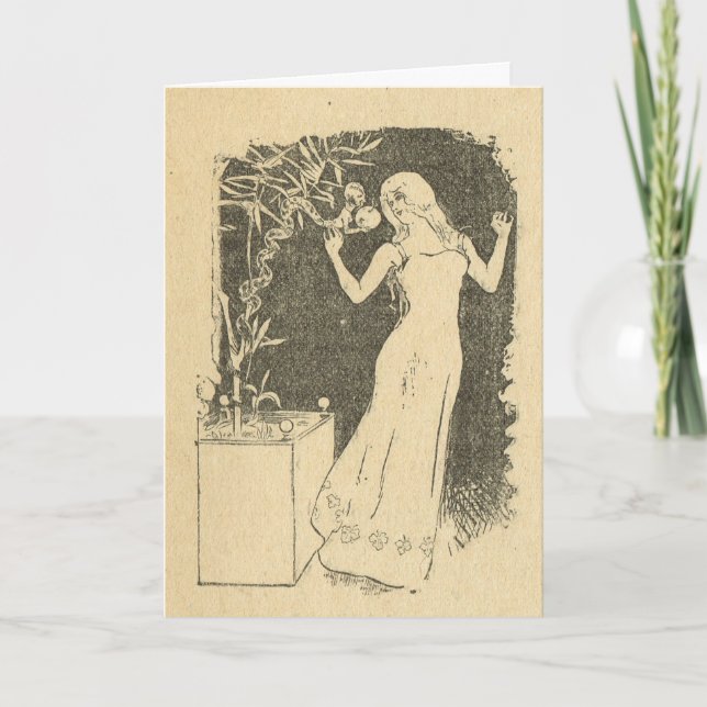 Kopiavintagefransk avbildar, frestelsen helgkort (Framsida)