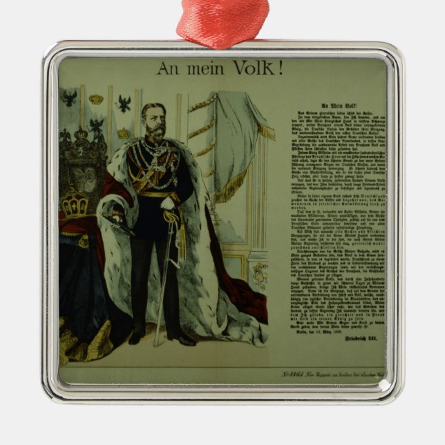 Kopiera av en förklaring från Frederick III Julgransprydnad Metall (Framsidan)