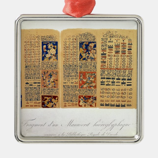 Kopiera av ett fragment av den Dresden codexen Julgransprydnad Metall (Framsidan)