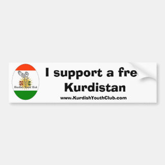 Kopiera av kycflagg, mig stöttar en fri Kurdistan, Bildekal