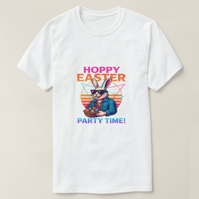 Kopiera Hoppy Påsk_Party Time - fetstil & Exklusiv T Shirt (Design framsida)