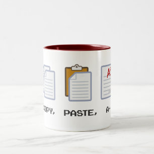 Kopiera, klistra, A+ mugg