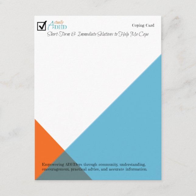 Kopieringskort för ADHD (Framsida)