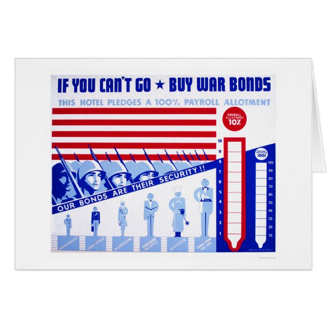 Köpkrigförbindelser WWII 1942 WPA Hälsningskort (Framsidan Horizontal)