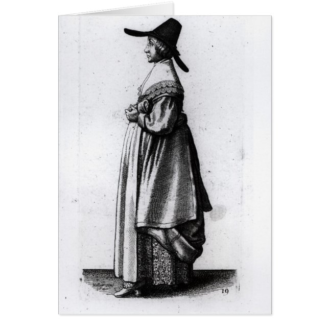 Köpman fru, 1640 hälsningskort (Framsidan)