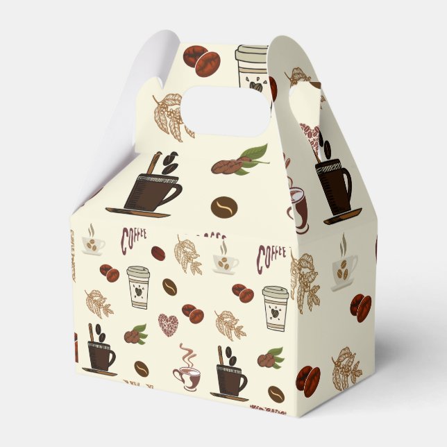 Kopp av kaffe- och kaffebönor presentaskar (Framsidan Sidan)