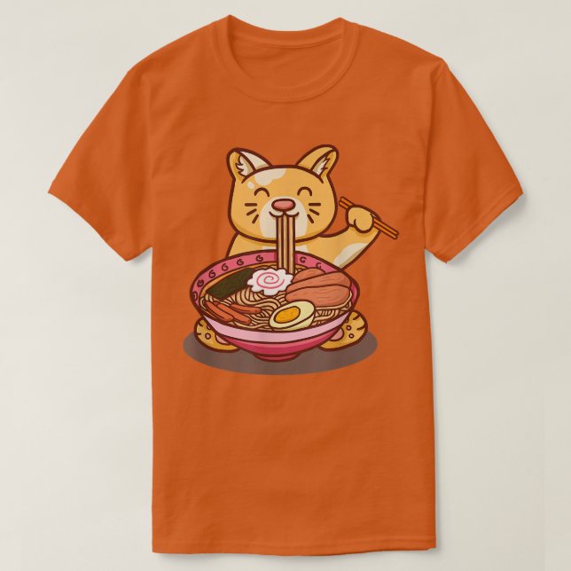 Kopp av lommar som äter nudlar lustig novelty gif t shirt (Design framsida)