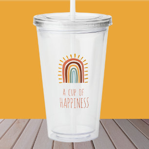 Kopp av lyckans regnbåge Acyrilic Tumbler med lock Take Away Mugg