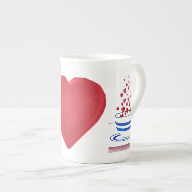 Kopp av tea på benchina. benporslin mugg (Framsida höger)