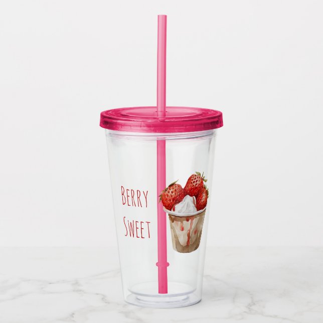 Kopp Berry Söta Jordgubbar Take Away Mugg (Framsida)