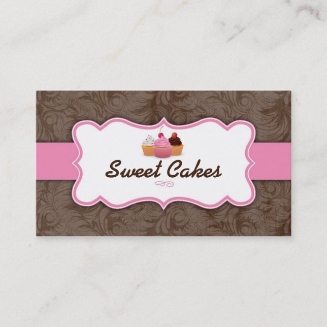 Kopp Cakes Bakery Sweet Treats Affärskort Visitkort (Framsida)