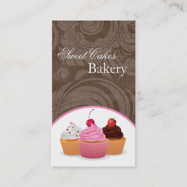 Kopp Cakes Bakery Sweet Treats Affärskort Visitkort (Framsida)