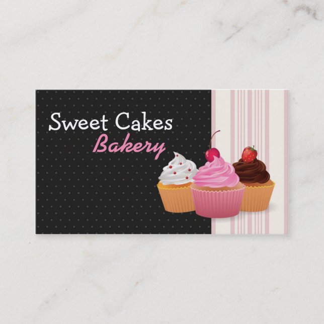 Kopp Cakes Bakery Sweet Treats Affärskort Visitkort (Framsida)