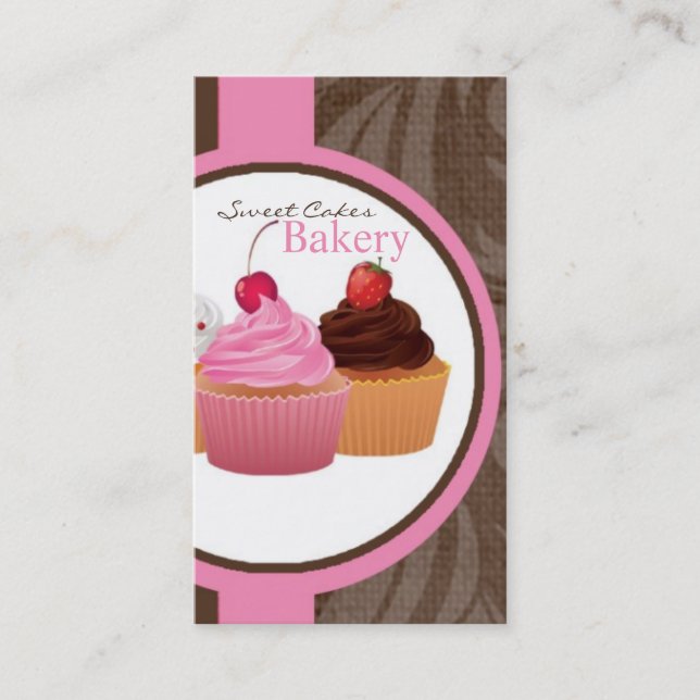 Kopp Cakes Bakery Sweet Treats Affärskort Visitkort (Framsida)