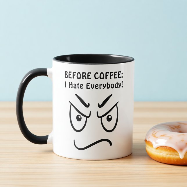 Kopp för introvert: Före kaffe vs. Efter kaffe (Skapare uppladdad)