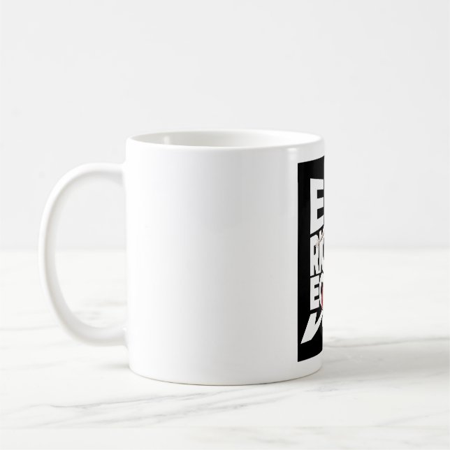 Kopp för kaffe eller te med budskapet 'Lika rätt r (Vänster)