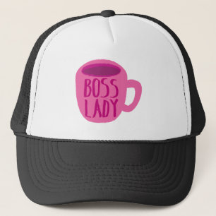 Kopp för kaffe för chefdam rosa keps