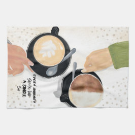 Kopp för kaffe latte köks handdukar