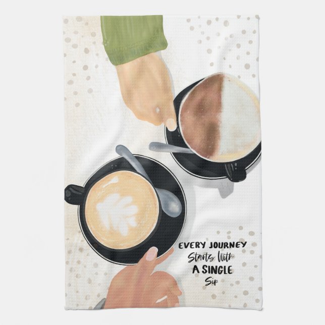 Kopp för kaffe latte köks handdukar (Vertikal)