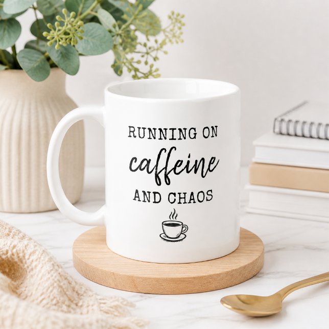 Kopp för 'Löper på Koffein och Kaos' (Skapare uppladdad)