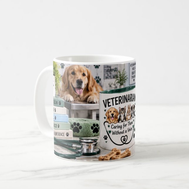 Kopp för veterinär som vårdar djur (Framsida vänster)