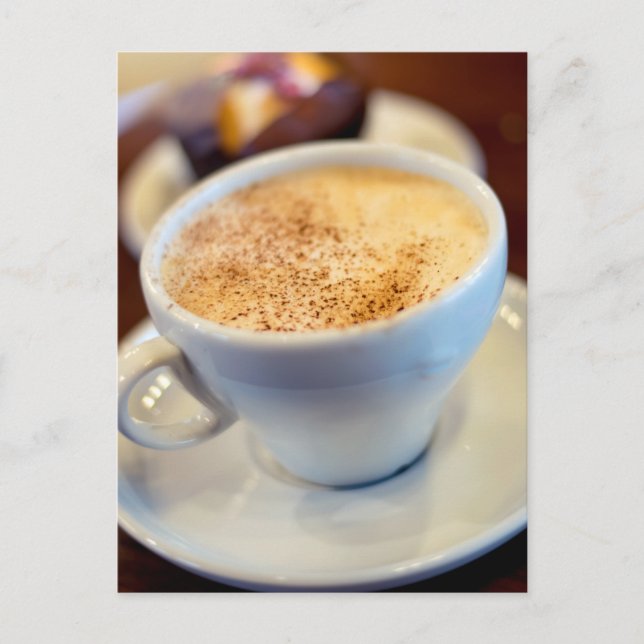 Kopp i cappuccino vykort (Framsida)