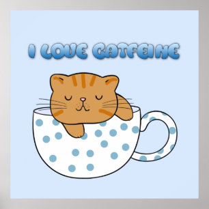 Kopp i Cat-feine Kawaii Stil Poster