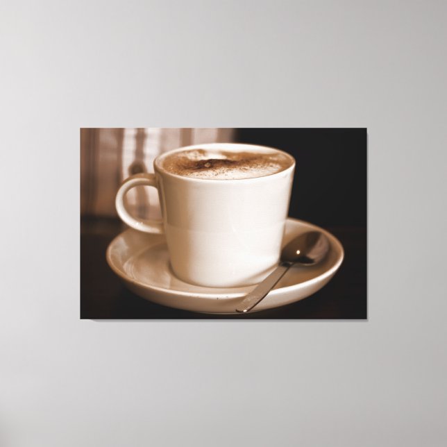 Kopp i Coffee Sepia - Wrapped Canvas med stort for (Framsida)