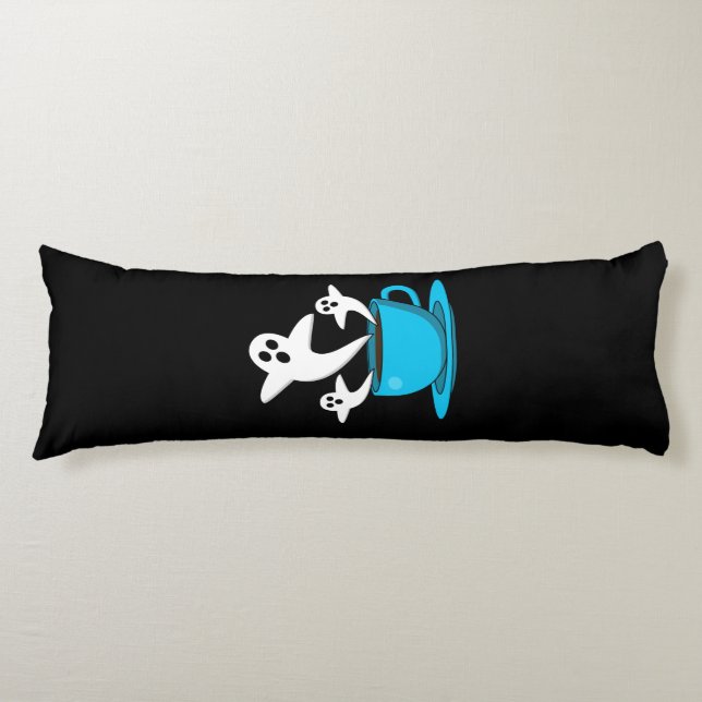 Kopp i Ghost-rökkaffe Kroppskudde (Framsidan)