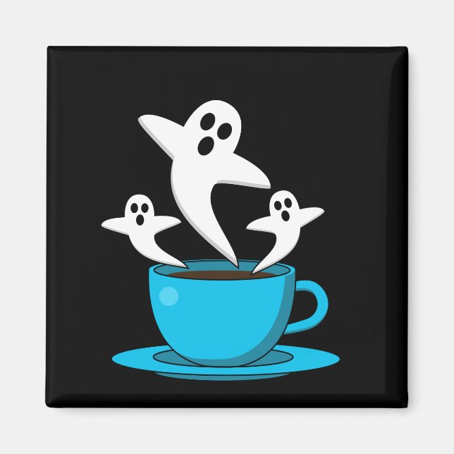 Kopp i Ghost-rökkaffe Magnet (Framsidan)