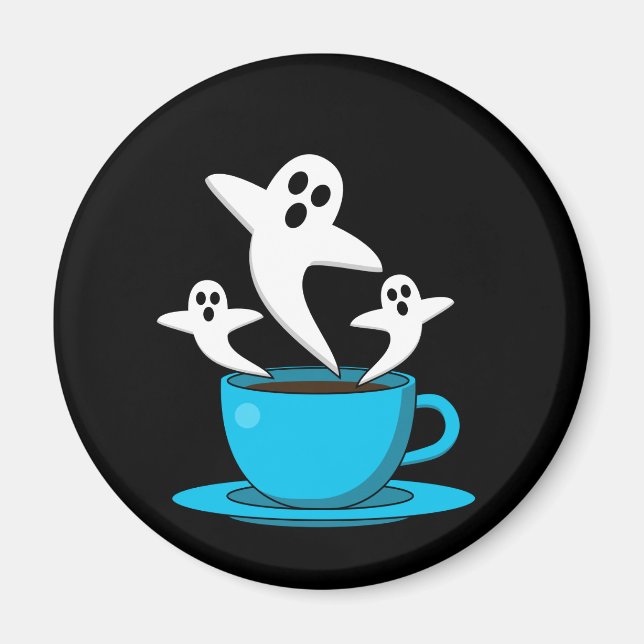 Kopp i Ghost-rökkaffe Magnet (Framsidan)