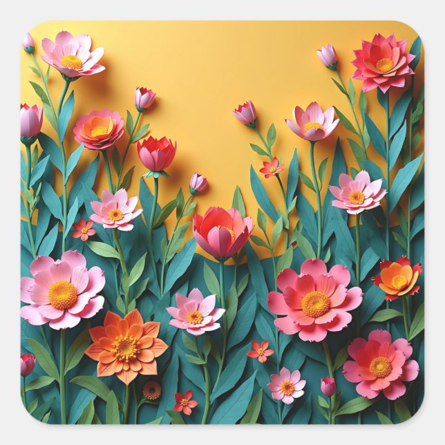 Kopp i glädjen: kaffemärkning fyrkantigt klistermärke (Framsida)