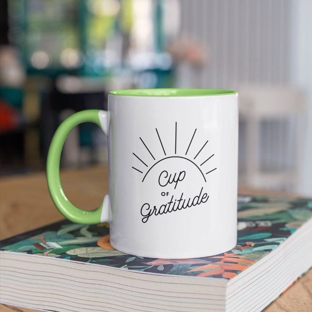 Kopp i Gratitude Sunshine Modern Positivity Mugg (Skapare uppladdad)
