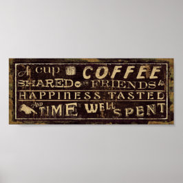 Kopp i kaffe som delas med vänner poster