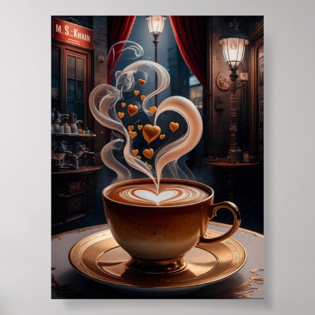 kopp i kaffedigital nedladdningskonst poster (Framsidan)