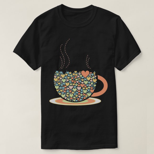 Kopp i Kärlek-kaffet Tea Älskare Barista Heart Des T Shirt (Design framsida)