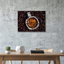 Kopp i Kärlek-typografi av kaffebild Anpassningsba Poster