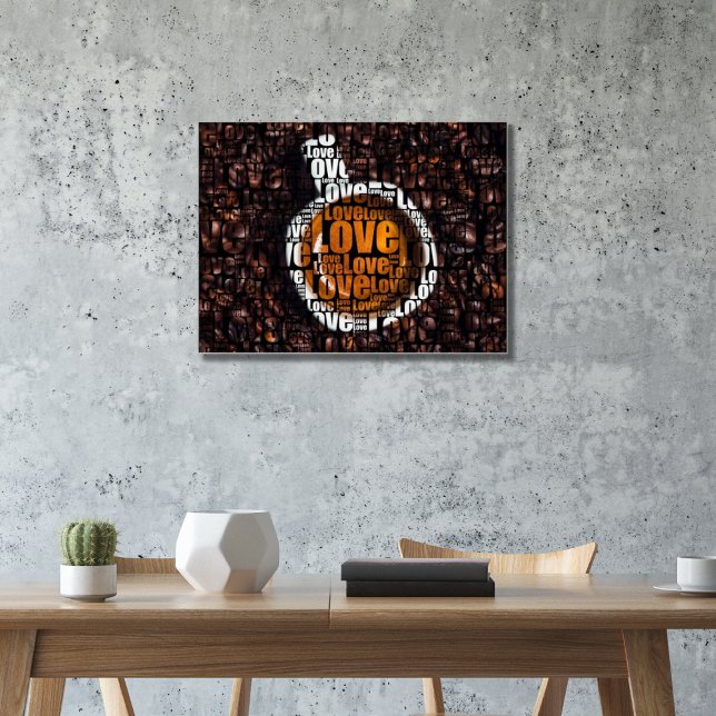 Kopp i Kärlek-typografi av kaffebild Anpassningsba Poster (Cup Of Coffee Custom Image Love Typography Poster)
