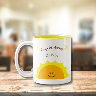 Kopp i Lycklig Sunshine Modern Cute Motivational M