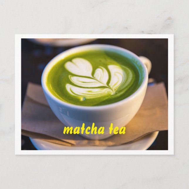 Kopp i Matcha Tea Photo Vykort (Framsida)