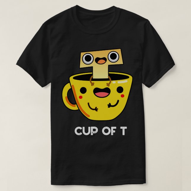 Kopp i T Cute Alphabet Tea Pun Shirt (Design framsida)