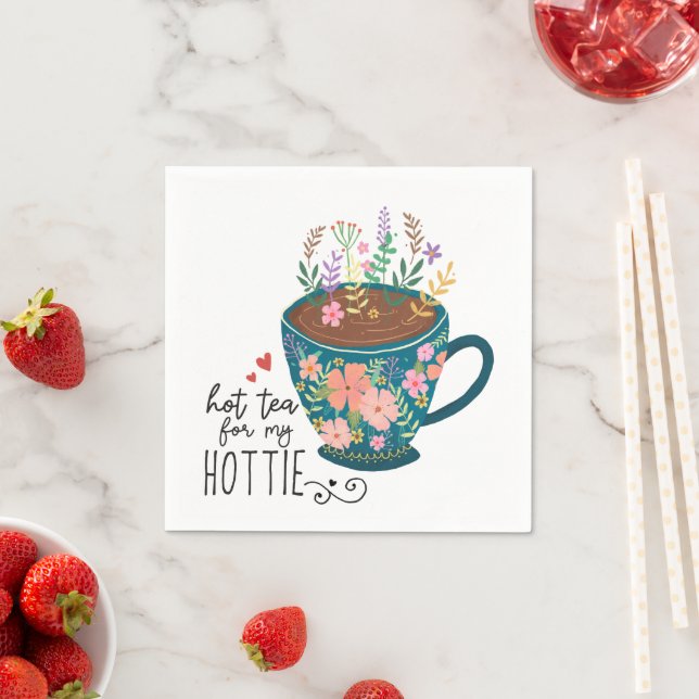 Kopp i Tea-Blommigtens citattecken, Vintage Pappersservett (Insitu)