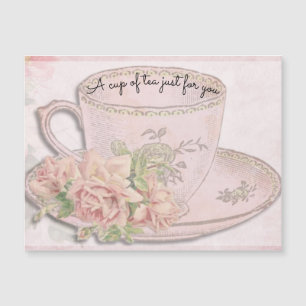Kopp i Tea för Mors dag Rosa Magnet Card