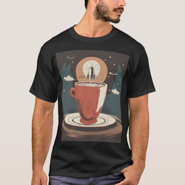 Kopp i Tea med raketutrymme T Shirt (Framsida)