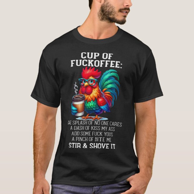 Kopp Kaffe En Stänk Ingen Bryr Sig Ett Streck Chi T Shirt (Framsida)