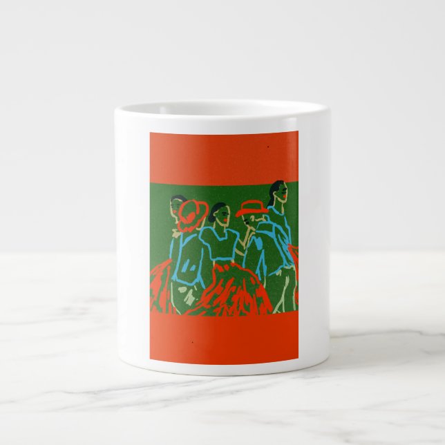 Kopp kaffe prov logotyp man &kvinna  jumbo mugg (Framsidan)